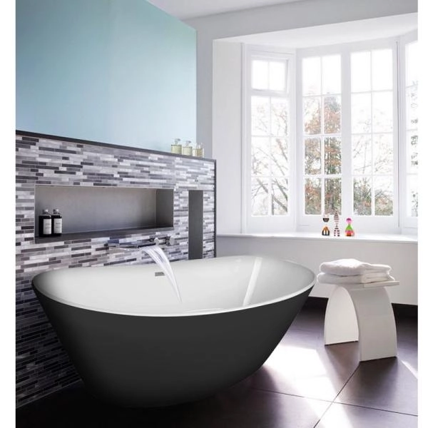 Ванна акриловая Azario Easton 180x82x60 свободностоящая черная AZ-1337B