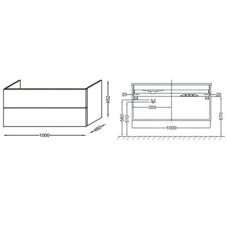 Тумба под раковину Jacob Delafon VOX EB2075-R1-N18 100 см цвет белый