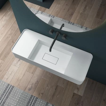 Раковина Vincea VWB-6S312MW, 1200*400*150, подвесная, цвет белый матовый искусственный камень