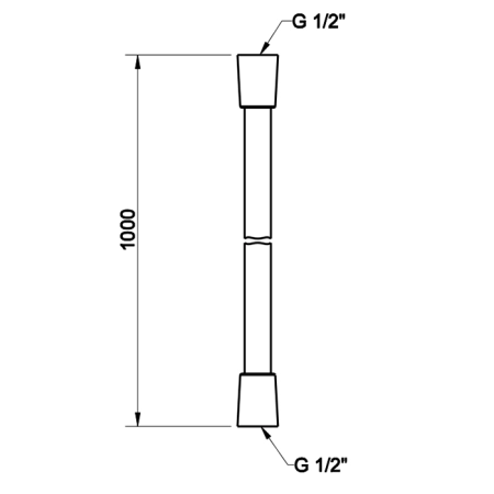 Gessi Шланг Сromalux с коническим соединением на 1/2", 1,00 м, цвет: хром