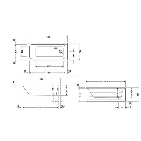 Duravit D-Code Ванна акриловая 150х75x40см, встраиваемая, с 1 наклоном для спины, выпуск в зоне ног, цвет: белый