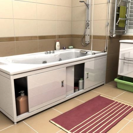 Экран для ванны EMMY МОНРО 1500x520 БЕЛЫЙ раздвижной