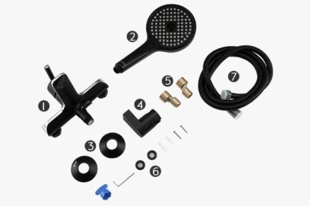 Смеситель для ванны Gappo G3203-6 чёрный/хром