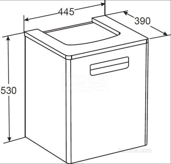 Тумба под раковину Roca The Gap 45 белый глянец ZRU9302880