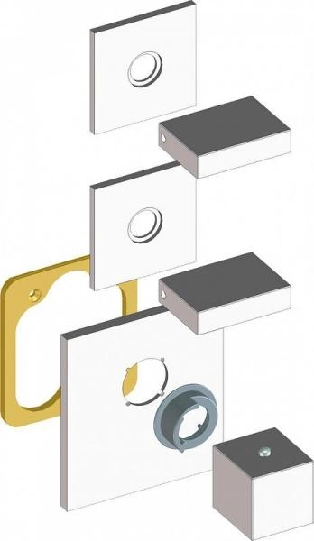 Термостат для ванны с душем Bossini Rectangular 2 Outlets LP Z033203.030, хром