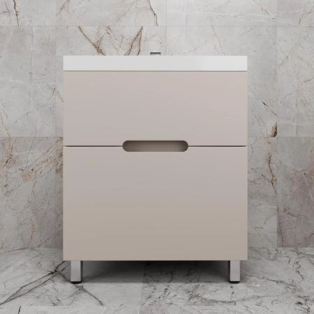 Тумба с раковиной Style Line Матис 70 ЛС-00002434 напольная под ASTI 70 (2 ящика) КРЕМ ЭМАЛЬ