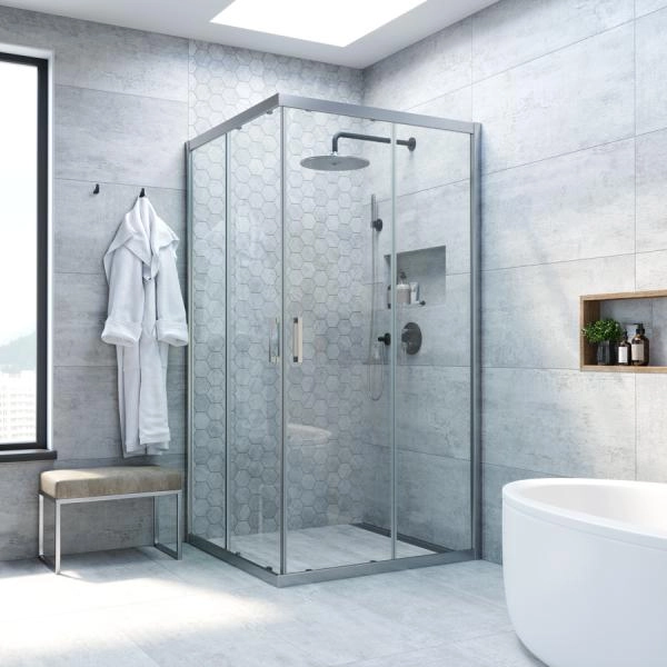 Душевой уголок Vegas-glass ZA NOVO h2000 70 07 01, профиль матовый хром, стекло прозрачное