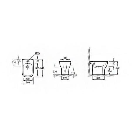 Биде Jacob Delafon STRUKTURA EBC0002-00 напольное