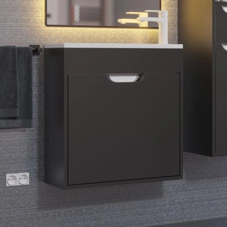 Тумба под раковину для ванной Uperwood Modul 60 см, подвесная, матовая, черная