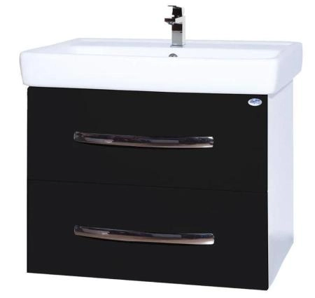 Тумба под раковину Bellezza Рокко 70 подвесная с 2 ящ. (Тигода) черная