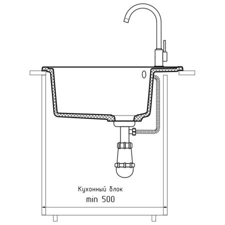 Кухонная мойка GranFest URBAN 857L, серый