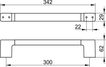 Поручень для ванны KEUCO MOLL 12707010000 хром 342 мм