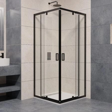 Душевой уголок RGW PA-038B Passage 80x80 Черный матовый прозрачное