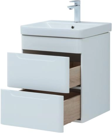 Тумба под раковину Aquanet София 50 белый глянец (2 ящика)