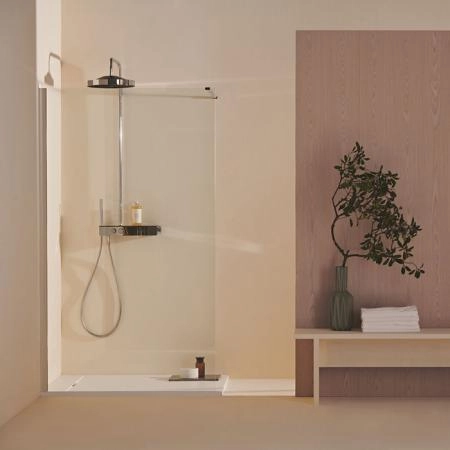 Ideal Standard Solos Душевая система с термостатическим смесителем, держатель для лейки, 3-функциональный (Rain, Silkrain, SecondSkin) круглый пластиковый верхний душ 30см., ручной душ, шланг 175см., цвет: хром