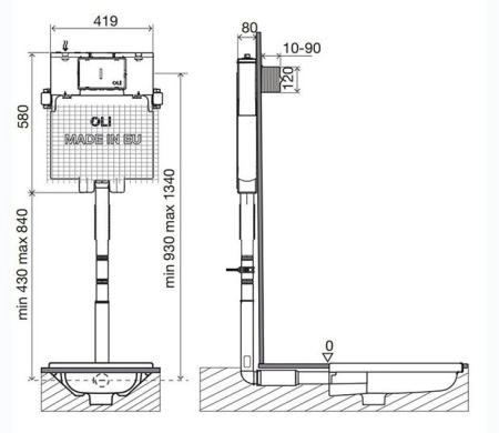 Бачок сливной OLI 80 045058, механический, для чаш Генуя