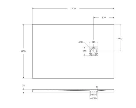 Душевой поддон BelBagno 120x80 искусственный камень чёрный матовый прямоугольный TRAY-MR-UNO-AH-120/80-35-NERO-CR