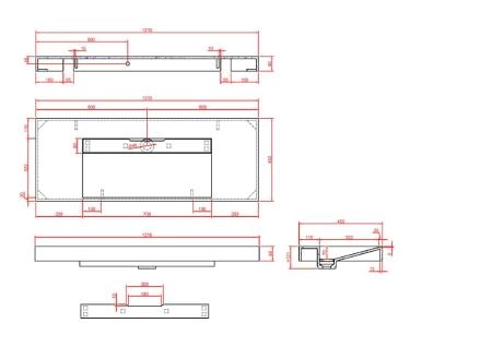 Столешница моноблок Boheme FLAT CALACATTA (1210*452*80) 859-120-CLCT