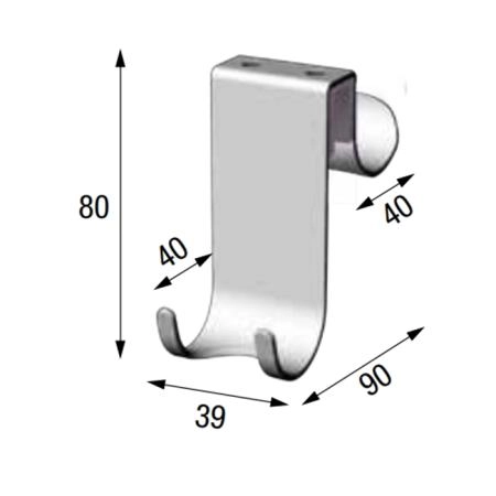 Novellini Frame Крючок на стекло, толщиной, до 1см., цвет: хром