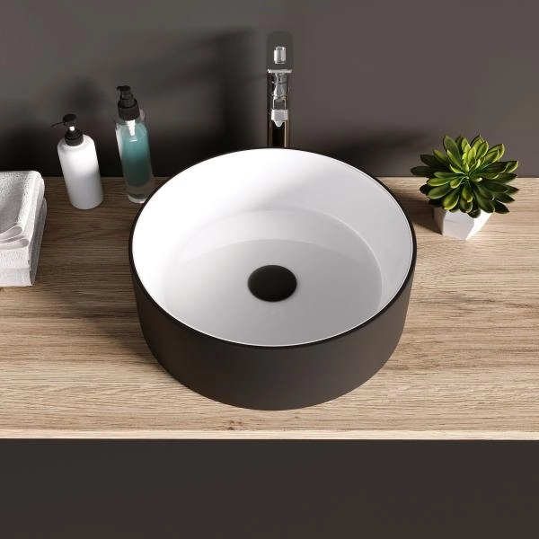 Раковина Grossman GR-4040BW (360*360*115) черно-белая