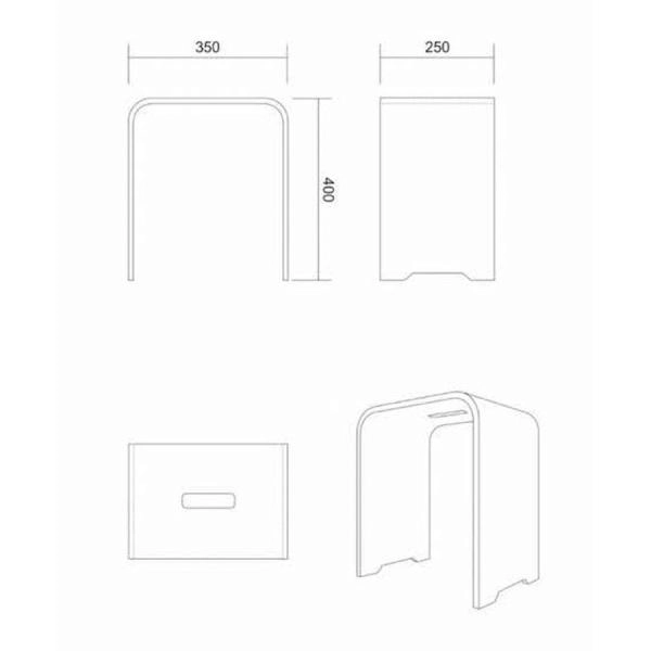 Стульчик для ванной комнаты Altasan KAMO 350х250