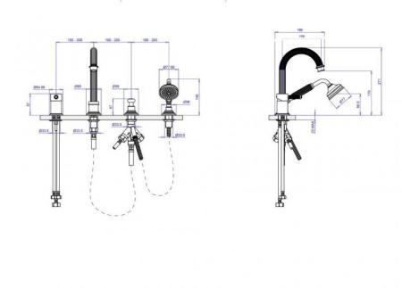 Смеситель CEZARES OLIMP OLIMP-BVDM-01-L на борт ванны,хром