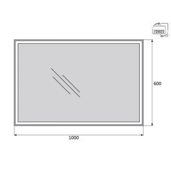 Зеркало Belbagno SPC-GRT-1000-600-LED-BTN Led подсветка вкл/выкл 1000x30x600