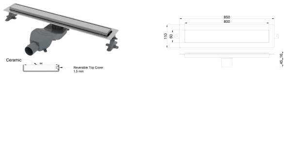Душевой лоток Boheme Premium Linear 80см, нерж.сталь COPPER BRUSHED 982-80-CB