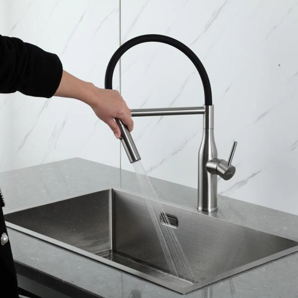 Смеситель GAPPO G4098-25 для кухни с гибким изливом, сатин