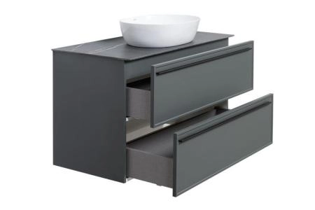 Тумба под раковину LA FENICE Elba Grigio TWIN серый 100 FNC-01-ELB-G-100-2 серый матовый зелёный матовый