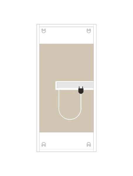 Зеркало Style Line-шкаф Каре 40*80 универсальное с подсветкой, сенсор с диммером на зеркале