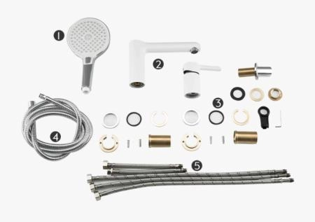 Смеситель Gappo G1103-8 на борт ванны 3 отверстия белый/хром