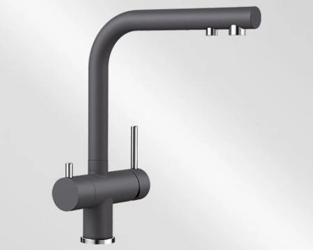 Смеситель Blanco Fontas II 525146 для кухни темная скала, с краном для фильтра