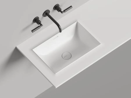 Раковина Salini ONDA EDGE SQUARE S-Stone матовая 200x70 14022061MN столешница без отв.смесителя