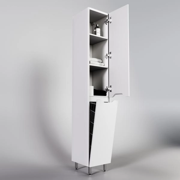 Колонна универсальная Style Line Марелла с корзиной, Люкс антискрейтч белый матовый, PLUS