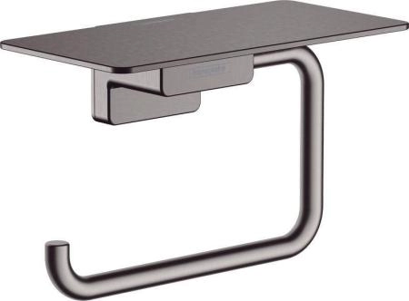 Hansgrohe AddStoris 41772340 Держатель туалетной бумаги с полкой шлифованный черный хром