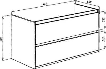 Тумба под раковину Bellezza Лоренцо 100 подвесная с 2 ящ. белая