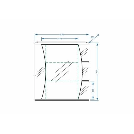 Зеркало-шкаф Stella Polar Пелаго 65/С, правое
