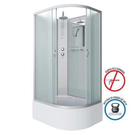 Душевая кабина Niagara NG-2310-14LBKT 1200х800х2100-2400 высокий поддон 40см стекло матовое