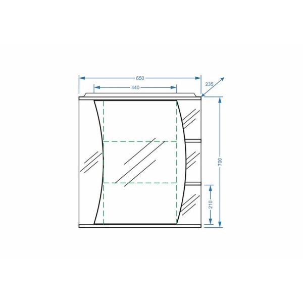 Зеркало-шкаф Stella Polar Пелаго 65/С, правое
