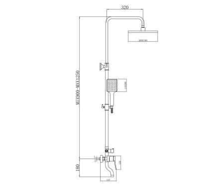 Душевая система Bronze de Luxe Element (EL77CB) хром | черный