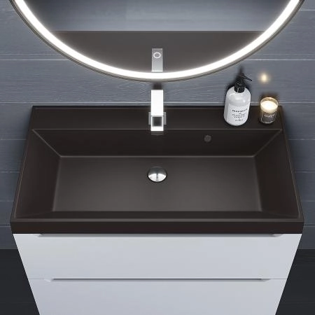 Раковина кварцевая Uperwood Classic Quartz 80 см, коричневая матовая, трюфель