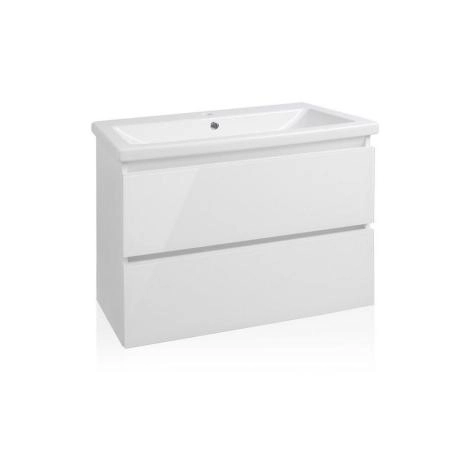 Тумба под раковину Style Line Elfante Даймонд 80 подвесная, Комо 80, Люкс белая, PLUS