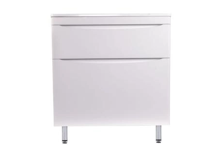 Тумба напольная Style Line Бергамо мини 80 (2 ящ.) Люкс антискрейтч белый, PLUS