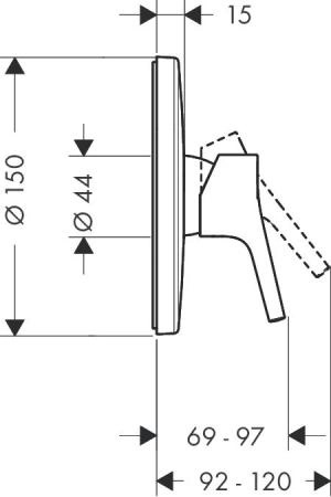 Hansgrohe Talis S 72605000 смеситель для душа для 01800180