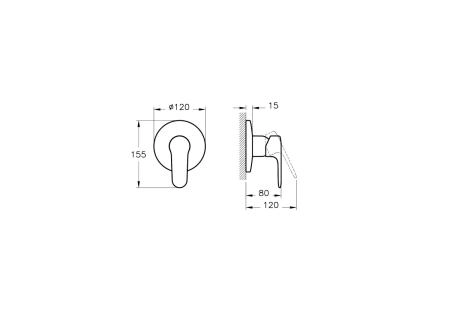 Смеситель VitrA Root Round  A4272834EXP встраиваемый брашированный никель