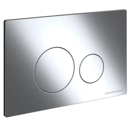 Сет 4 в 1: Подвесной унитаз Metric Rimless арт. CN3007 + Шумоизоляционная панель для инсталляции арт. CN1000 + Система инсталляции для унитазов CERAMICANOVA Envision с кнопкой смыва Round цвет хром и креплениями, арт. CN1001CH