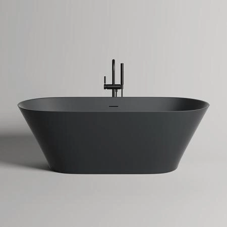 Salini Mona Ванна отдельностоящая 180х80х59.5см, донный клапан "Up&Down", сифон, слив-перелив, материал: S-Stone, цвет: RAL 9011