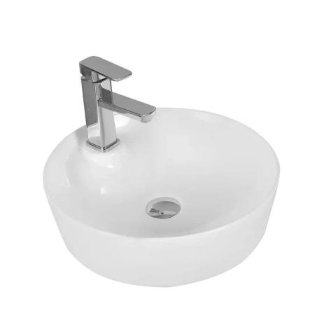 Раковина Cerutti SPA CR0090 накладная, белая, круглая, с отверстием под смеситель 440х440х130