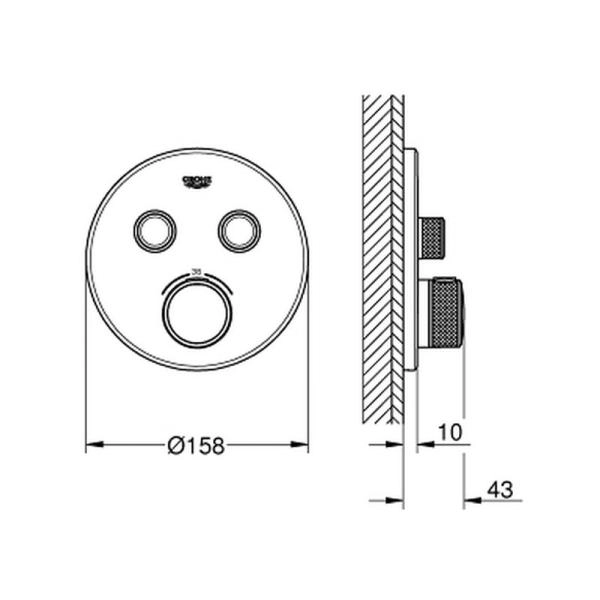 Термостат Grohe Grohtherm Smart Control 29119000 для 2х потребителей (внешняя монт. часть)